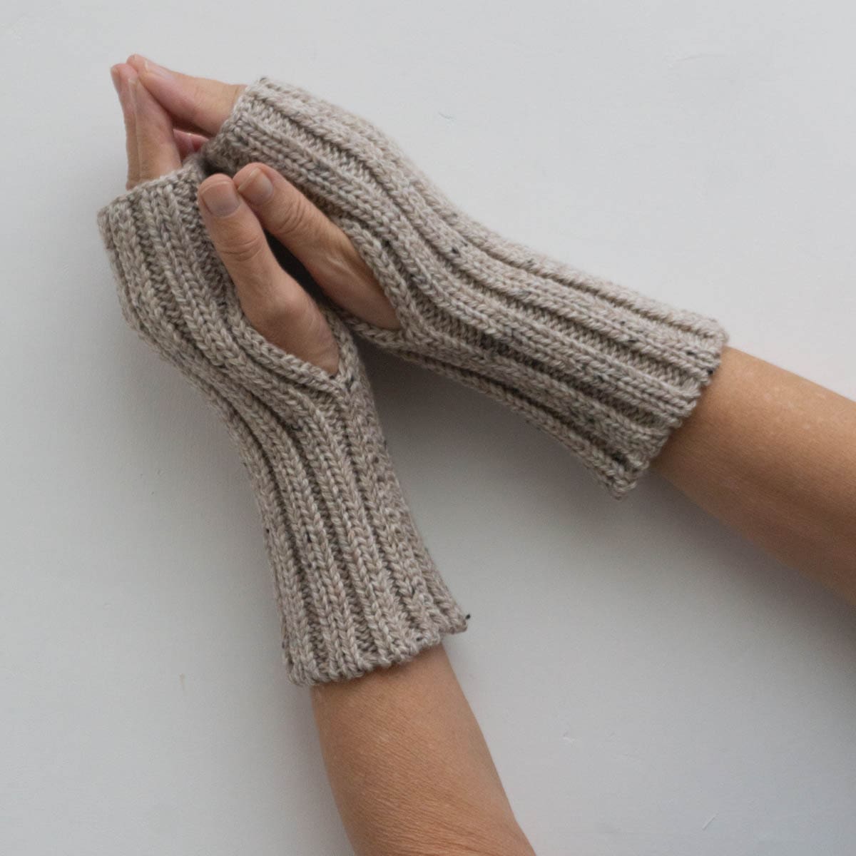 Womens Gift Fingerless Gloves Wrist Warmers In Merino Wool | Cosi Knits &amp; Yarns